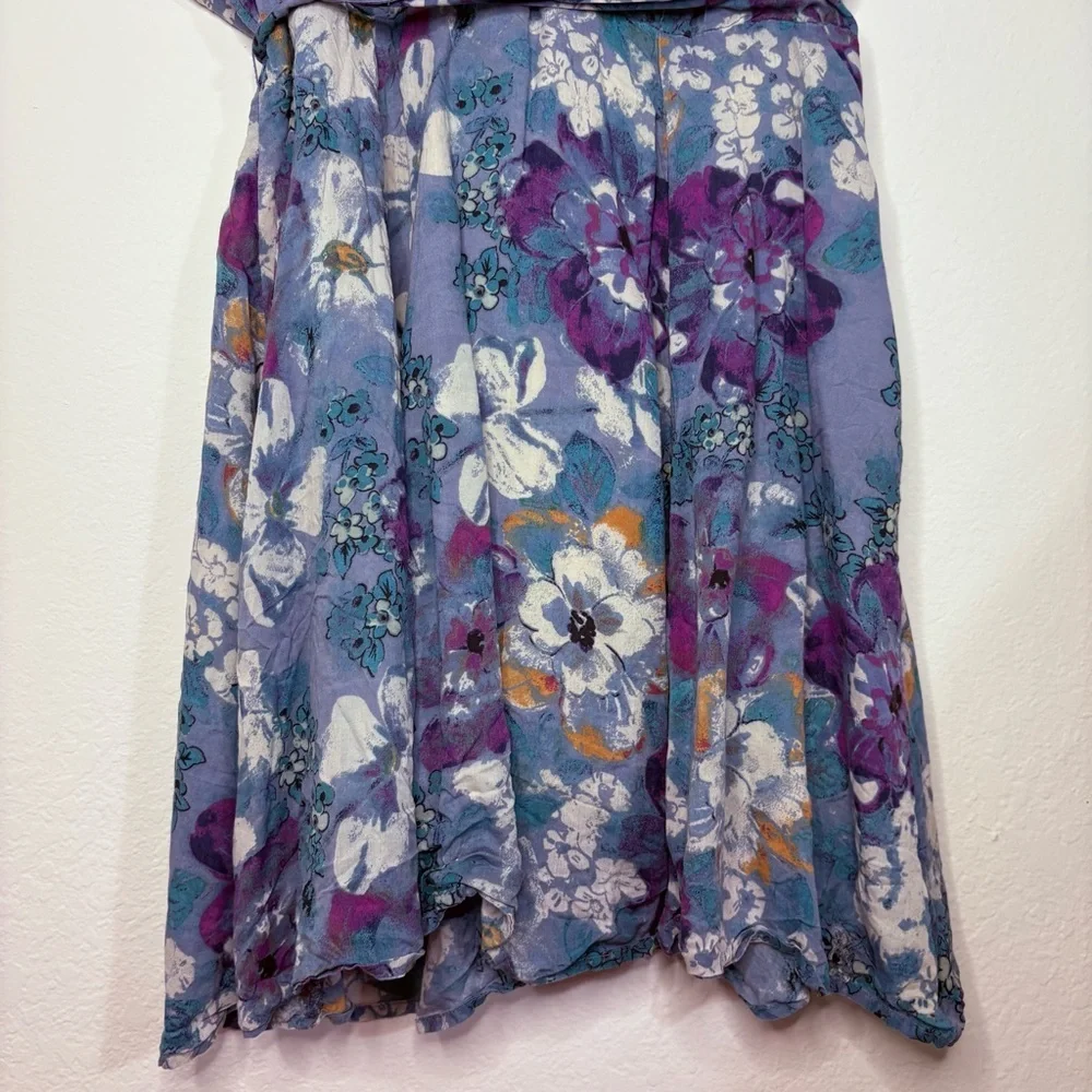 Free People Freddy Tie Floral Mini Dress size Large - Picture 2 of 15